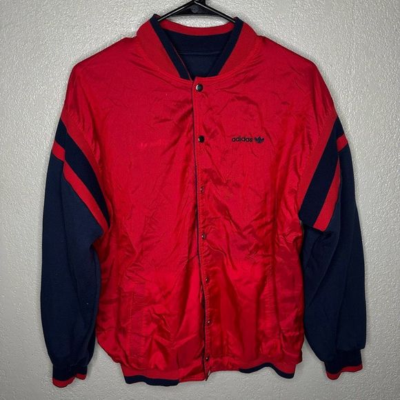VTG Adidas Snap Bomber Jacket Size M - Picture 2 of 6